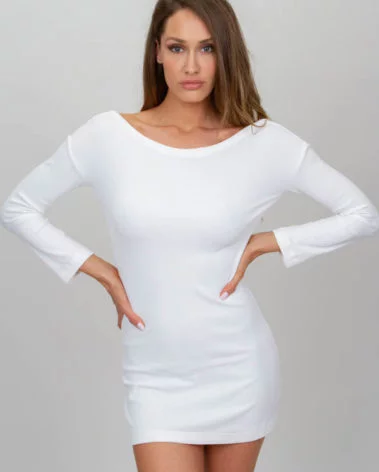 ariel white backless summer dress frontal